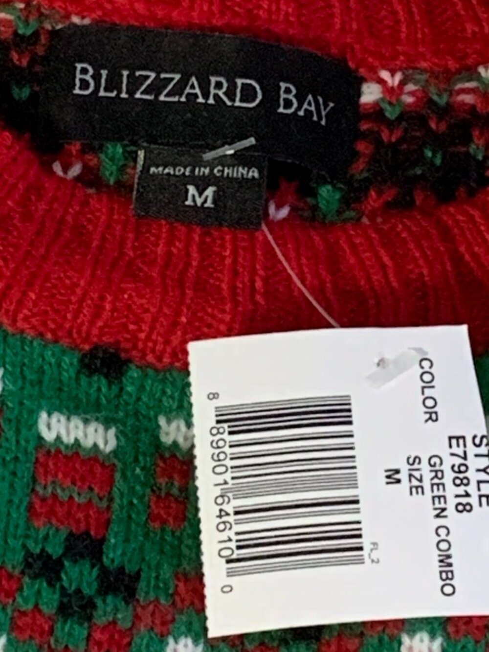 Ugly Christmas Sweater Reindeer Head Drink Beer Holder Red Green MENS Womens M - Picture 5 of 5